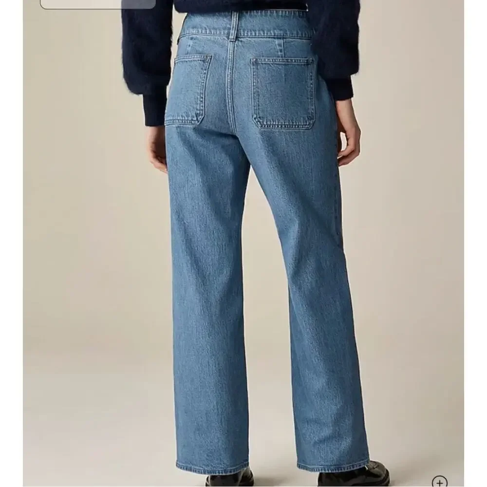 J. Crew Slim Wide Jean with Stacked Buttons CD884 Size 28